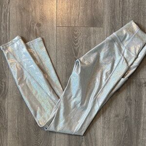 Fabletics oasis pureluxe high, waisted, leggings, glitter hologram xxs